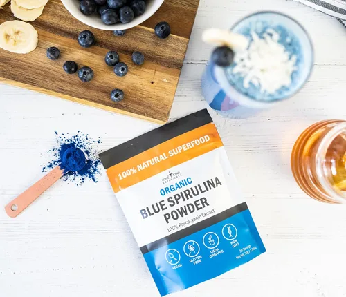 Miniatura 3 de Polvo de espirulina azul orgánico, 100% puro superalimento de algas azul-verdes, colorante alimentario natural para batidos y bebidas proteicas, sin