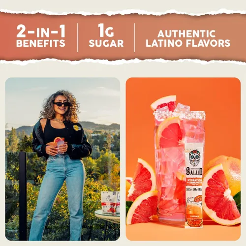 Miniatura 2 de Salud - Paquete de 2 Hidratación 2 en 1 + inmunidad (Paloma) e hidratación + inmunidad (lima de pepino) – 15 porciones cada una, mezcla de bebida