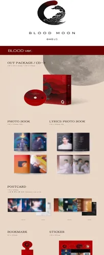 Miniatura 3 de ONEUS BLOOD MOON 6th Mini Album 3 Version SET CD+1p Poster+PhotoBook+PhotoCard+Message PhotoCard SET+Tracking Kpop Sealed