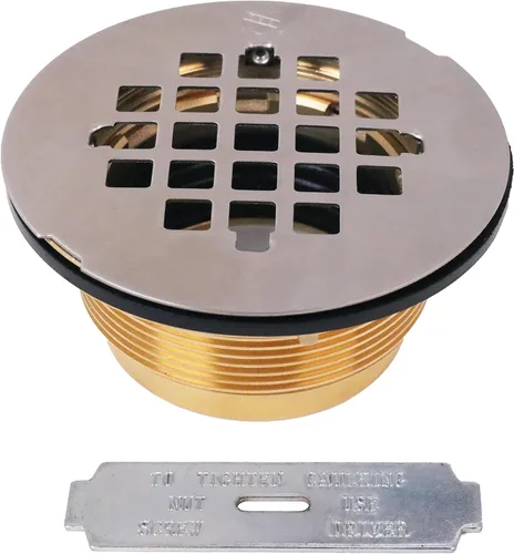 Miniatura 15 de Westbrass D206B-50 Cuerpo de drenaje de ducha de compresión de 4-1/4" OD con placa de cubierta de rejilla, recubrimiento en polvo blanco Blanco