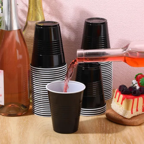 Miniatura 5 de Pickmesh Paquete de 50 Vasos de Plástico de 12 oz Vasos Desechables de Navidad a Granel para el Día de Año Nuevo, Bodas, Cumpleaños, Baby Shower
