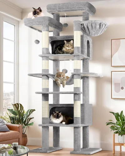 Miniatura 12 de Globlazer XXL Árbol Gigante para Gatos, Torre Alta de 83 Pulgadas de Alta Resistencia para Gatos Grandes de Interior, Casa de Gatos de Varios
