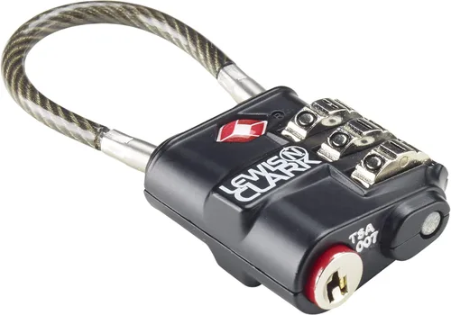 Miniatura 3 de Lewis N Clark Travelsentry Indicador de 3 esferas, Negro -, Cable resistente