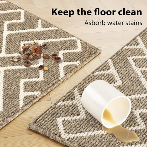 Miniatura 5 de hicorfe Juego de 2 tapetes de cocina antideslizantes para piso, cómodas alfombras de cocina lavables para pasillos, entrada, cuarto de servicio