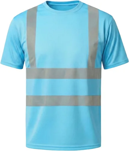 Miniatura 10 de HYCOPROT Hi Vis - Camisas de seguridad de manga corta de alta visibilidad, camisa reflectante para hombres y mujeres, camiseta de construcción