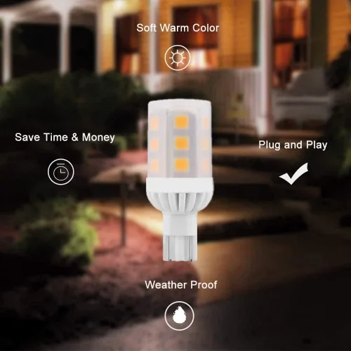 Miniatura 6 de Cheopha Bombillas LED T10 T5 con base de cuña de 12 V, 921, 3 W, reemplazo de lámpara halógena de 30 W para paisaje, exterior, camino, escalón