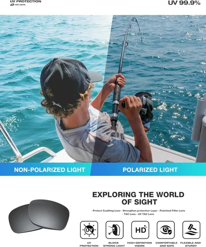 Miniatura 2 de RIVBOS Polarized Sports Sunglasses Driving Sun Glasses Shades for Men Women Tr90 Frame for Cycling Fishing Running RB831 Negro&gris