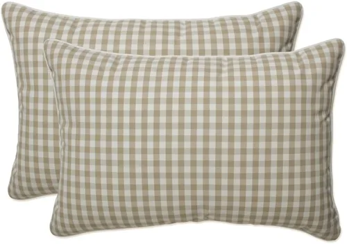 Miniatura 5 de Pillow Perfect Almohadas lumbares mate Anderson para exteriores/interiores, 11.5 x 18.5 pulgadas, color negro, paquete de 2