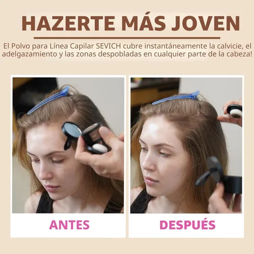 Miniatura 2 de Sevich - Sombra instantánea en polvo para línea capilar de cobertura rápida, corrector rápido de raíz de canas finas, cejas y barba, resistente al