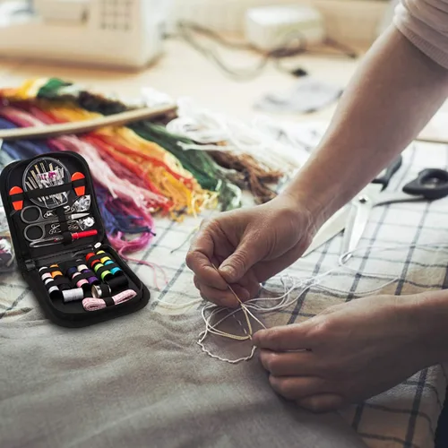 Miniatura 5 de OKOM - Kit de costura para adultos, 68 piezas de hilo para coser, suministros de costura, kit de costura para el hogar, viajero, pequeño mini