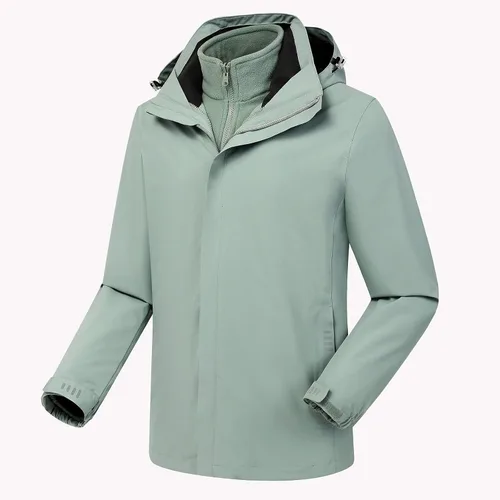 Miniatura 4 de Chaqueta de esquí para mujer, 3 en 1, con capucha, impermeable, resistente al viento, chaqueta de forro polar, impermeable, snowboard y montaña