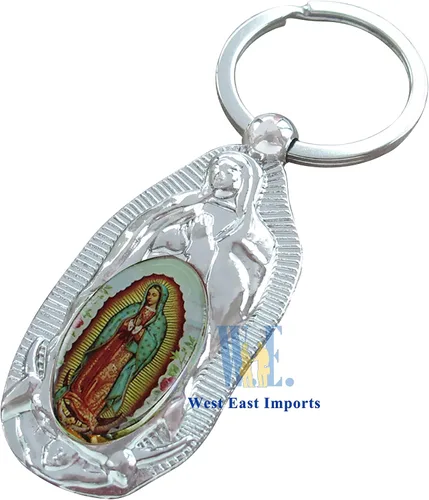 Miniatura 7 de Nuestra Señora de Guadalupe Bautismo Llavero Favores (12 PCS) Recuerdos De Mi Bautizo Primera Comunión Nuestra Virgen De Guadalupe Llaveros, plateado