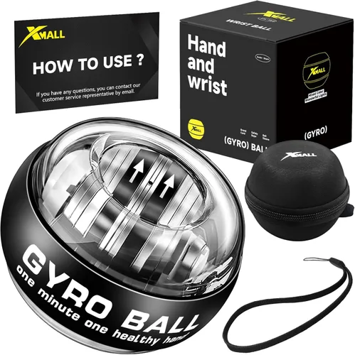 Miniatura 9 de XMALL Bola de giroscopio de muñeca, fortalecedor de antebrazo de mano, entrenador de muñeca, iluminación colorida de arranque automático Rojo