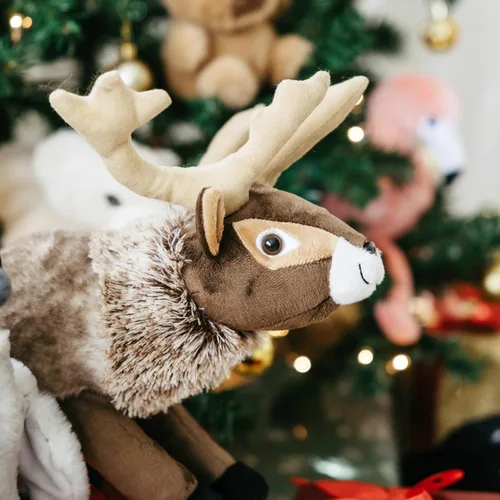 Miniatura 3 de The Petting Zoo - Muñeco de renos de peluche, regalos para niños, animales del zoológico Wild Onez, juguete de peluche Zoologee de reno de 12