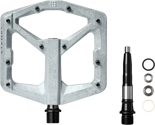 Miniatura 4 de Crankbrothers Stamp Pedales Planos MTB - Pedales de Bicicleta Ligeros, Versátiles y Duraderos de Tamaño Específico Crudo y plata