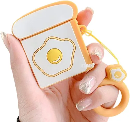 Miniatura 15 de Linda funda para Airpods, divertida y creativa 3D con forma de frutas y verduras con soporte de hebilla de anillo, funda de silicona suave a prueba