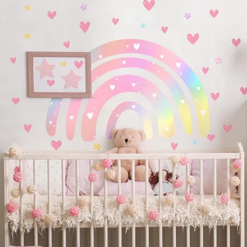Miniatura 11 de 2 hojas de calcomanías de pared de hadas para dormitorio de niñas, murales de pared de flores, vinilo para despegar y pegar, calcomanías de pared