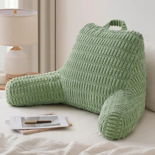 Miniatura 26 de Blissful Diary Almohada de lectura para sentarse en la cama, almohada de espalda de franela para adultos y niños, cojín de respaldo para sentarse