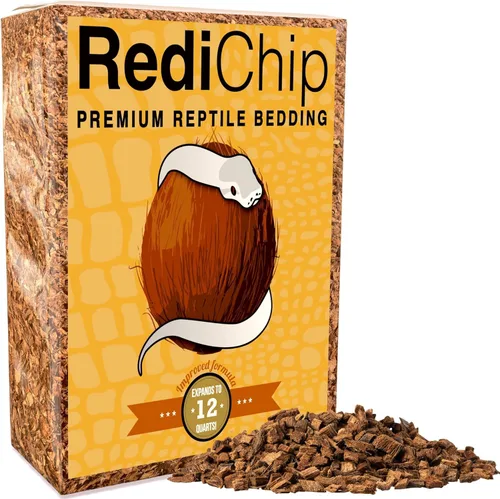 RediChip - Ropa de cama de reptiles, sustrato de chips de coco mediano suelto, 12 cuartos de galón, mantillo de cáscara de coco para hábitat de