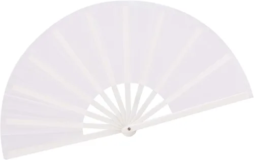 Miniatura 15 de Abanico grande plegable para hombres y mujeres, regalo de baile, tela de nailon de bambú, ventilador de mano negro de 13 pulgadas (bambú negro)