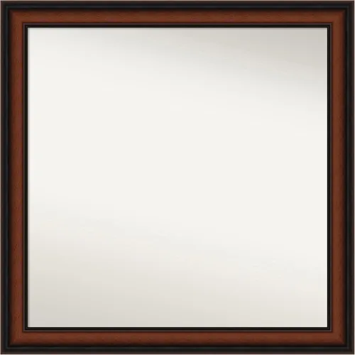 Miniatura 215 de Amanti Art Espejo de pared personalizado no biselado (24 x 27 pulgadas), marco estrecho de nogal chipre - varios tamaños personalizados - Espejo