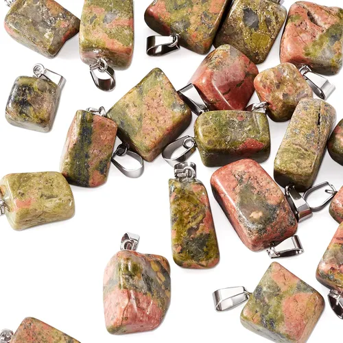 Miniatura 23 de Beadthoven - 24 dijes de piedras preciosas irregulares naturales, piedras curativas mixtas, chakras, reiki, pepita, piedras preciosas para hacer