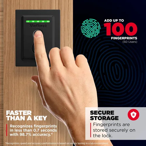 Miniatura 2 de Kwikset Halo Touch bloqueo inteligente con huella dactilar y WiFi, cerradura de puerta sin llave, desbloqueo automático por geolocalización, Negro