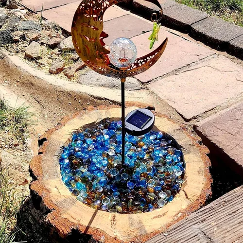 Miniatura 2 de onlyfire Cuentas de vidrio de fuego de 10 libras para fogata de propano y chimenea de gas, rocas de vidrio mezcladas redondas de 1/2 pulgada, Azul