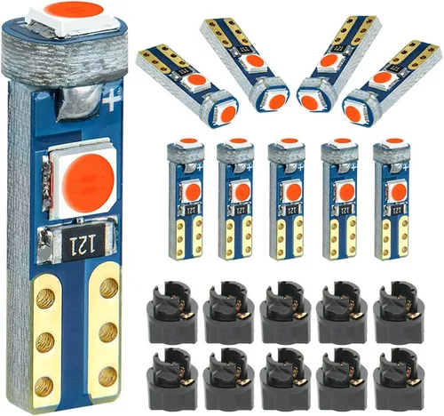 Miniatura 8 de T5 37 74 Bombilla LED con casquillo de bloqueo de giro PC74 PC37, panel de instrumentos, panel de luz de clúster, paquete de 10