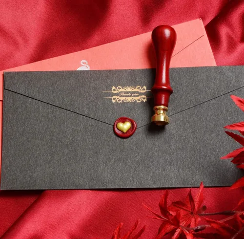 Miniatura 4 de Sello de cera de alivio 3D de tamaño mini de 0.591 in para invitación de boda, sellado de tarjetas, paquetes de vino, sellado de cartas, envoltura