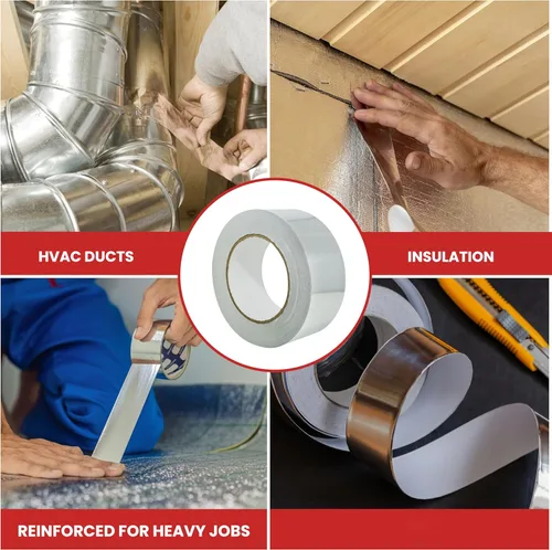 Miniatura 4 de GGR Supplies AF-20R Cinta de papel de aluminio resistente al calor de alta temperatura de grado profesional/industrial ideal para HVAC, reparación