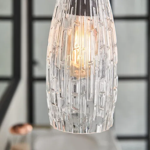 Miniatura 8 de Capital Lighting 328611BI-450 Dosey Art Deco - Mini colgante de cristal en relieve, 1 luz de 100 vatios, 11 pulgadas de alto x 5 pulgadas de ancho
