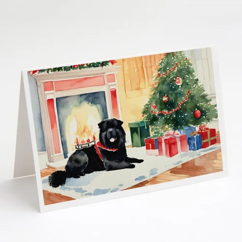 Miniatura 70 de Caroline's Treasures DAC2753GCA7P Paquete de 8 tarjetas de felicitación navideña acogedora de Husky siberiano Tarjetas en blanco con sobres