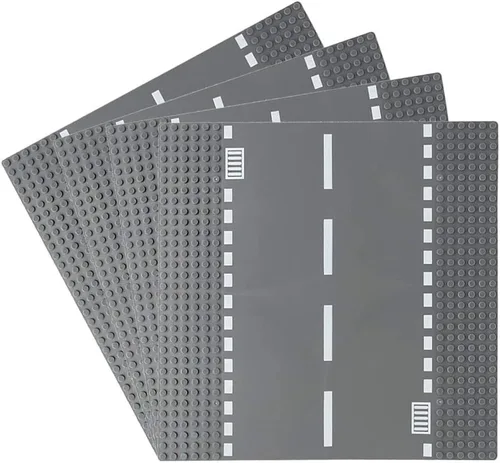 Miniatura 8 de Classic Crossroad - Juego de 2 placas base de carretera City Street, 9.8 x 9.8 in, para ladrillos de construcción, compatible con todas