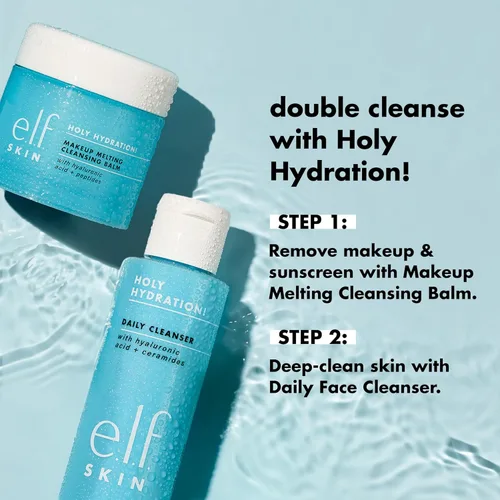 Miniatura 5 de e.l.f. SKIN Holy Hydration! Limpiador diario Mini, limpiador facial para eliminar el exceso de aceite, impurezas y maquillaje, fabricado con ácido