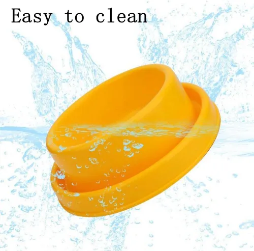 Miniatura 3 de Ants Away - Cuenco redondo para perros y gatos, comedero para animales pequeños, sin derrames, color amarillo, S