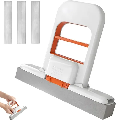 Mini trapeador de escritorio plegable – Mopa de esponja portátil para espacios pequeños, fregona de mano para baño, cocina, encimeras y azulejos –