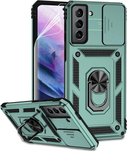 Miniatura 13 de Funda para Samsung Galaxy S21 Plus con cubierta para lente de cámara, protector de pantalla HD, probado contra caídas de grado militar, soporte