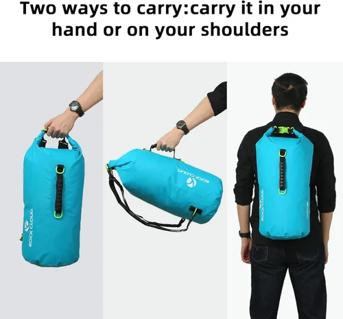 Miniatura 6 de ROCK CLOUD Bolsa seca impermeable de 20L para kayak, rafting, navegación, playa, surf, natación, canoa, camping, senderismo, pesca, esquí
