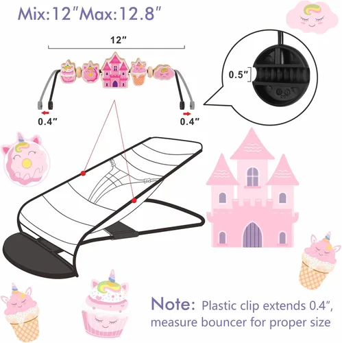 Miniatura 7 de iGRATENS Baby Bjorn - Barra de juguete para gorila, adorable juguete de madera con elementos rosados para gorila suave y feliz, fácil de colocar