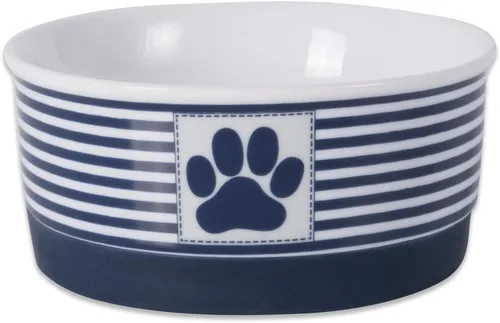 Miniatura 9 de DII Hueso seco Bol mascota de cerámica para comida & agua, con borde de silicona para antideslizante Pequeño, Mediano, Grande Perros y Gatos, L, Gris