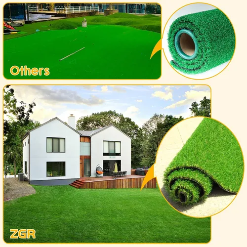 Miniatura 9 de Alfombra de césped artificial de 3 x 5 pies, alfombra de césped realista de alta calidad de 0.8 pulgadas para jardín, patio, paisaje del hogar