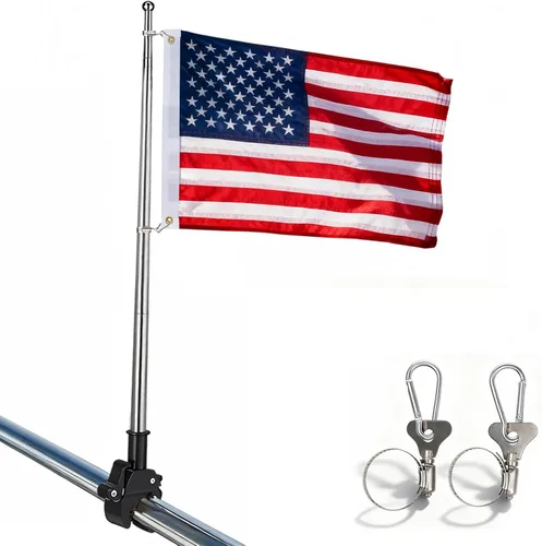 Miniatura 11 de Bandera estadounidense bordada para lancha de 12 x 18 pulgadas, banderas de barco pequeño para exteriores, patriótica, resistente, 1 x 1.5 pies
