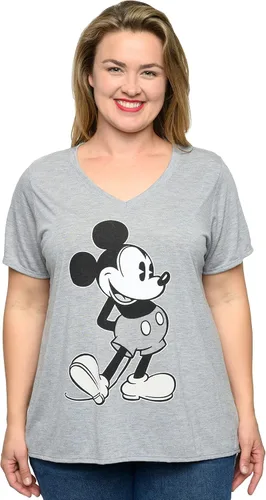Miniatura 7 de Disney Camiseta con cuello en V para mujer, estampado de Mickey Mouse