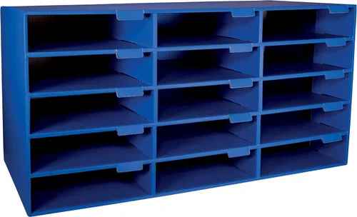 Miniatura 10 de Classroom Keepers - Buzón de cartón resistente, 10 ranuras, azul, 16-5/8 pulgadas de alto x 21 pulgadas de ancho x 12-7/8 pulgadas de profundidad, 1