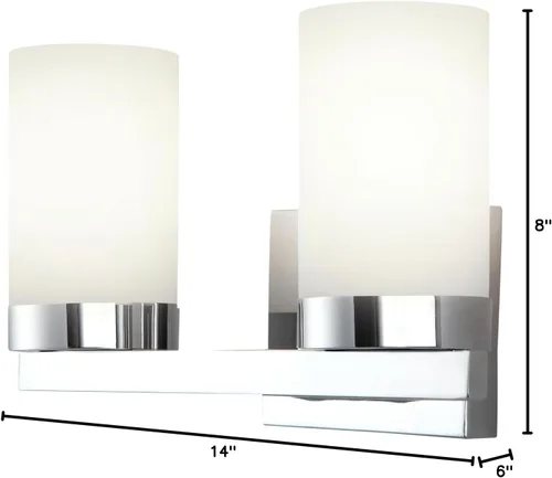 Miniatura 6 de Canarm IVL429A02CH Milo - Lámpara de tocador de baño con 2 luces, cromada