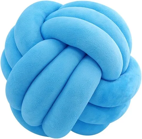 Miniatura 45 de Almohada Bola de Nudo Rosa, Almohada Decorativa Hecha a Mano, Cojín Redondo Suave Anudado para Sofá y Dormitorio, Linda Decoración del Hogar