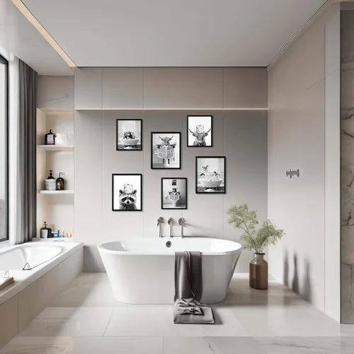 Miniatura 5 de Arte de pared enmarcado para decoración de baño, chimpancé en la bañera, arte de pared en blanco y negro, divertidos letreros de decoración de pared