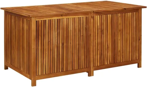 Miniatura 11 de Caja de almacenamiento para patio de 35.4 x 19.7 x 22.8 pulgadas, madera de acacia maciza para patio, jardín, contenedor de almacenamiento al aire