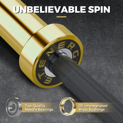 Miniatura 3 de Barra olímpica de 7 pies, capacidad de 1500 libras, carga de 45 libras, disponible para ejercicios en el gimnasio y en casa, levantamiento de pesas